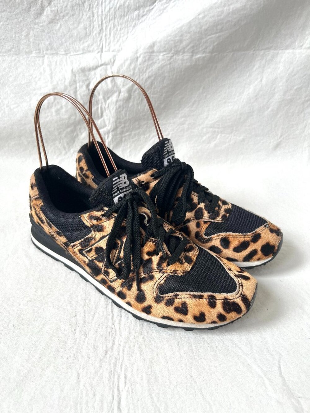 New Balance x J Crew 996 sneakers leopard calf hair womens 8.5 lace up low top